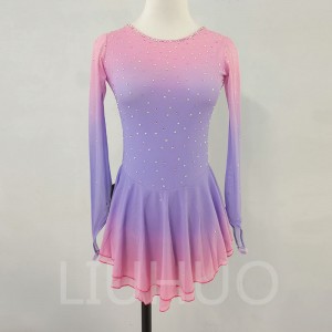 LIUHUO Ice Skating Dress for Competition Pink Girls  Crystals