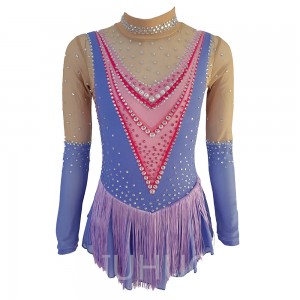 LIUHUO Ice Skating Dress for Competition Girls Crystals Gradient