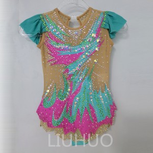 LIUHUO Rhythmic Gymnastics Leotards Artistics Professional Customize Colors Pink-Green