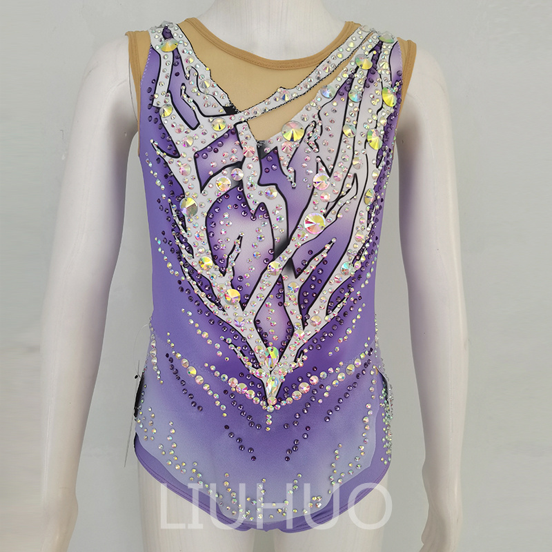 LIUHUO Rhythmic Gymnastics Leotards Artistics Professional Customize Colors Purple Gradient