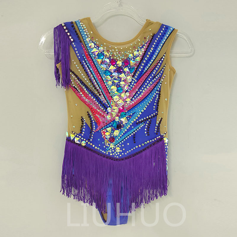 LIUHUO Rhythmic Gymnastics Leotards Artistics Professional Customize Colors Purple