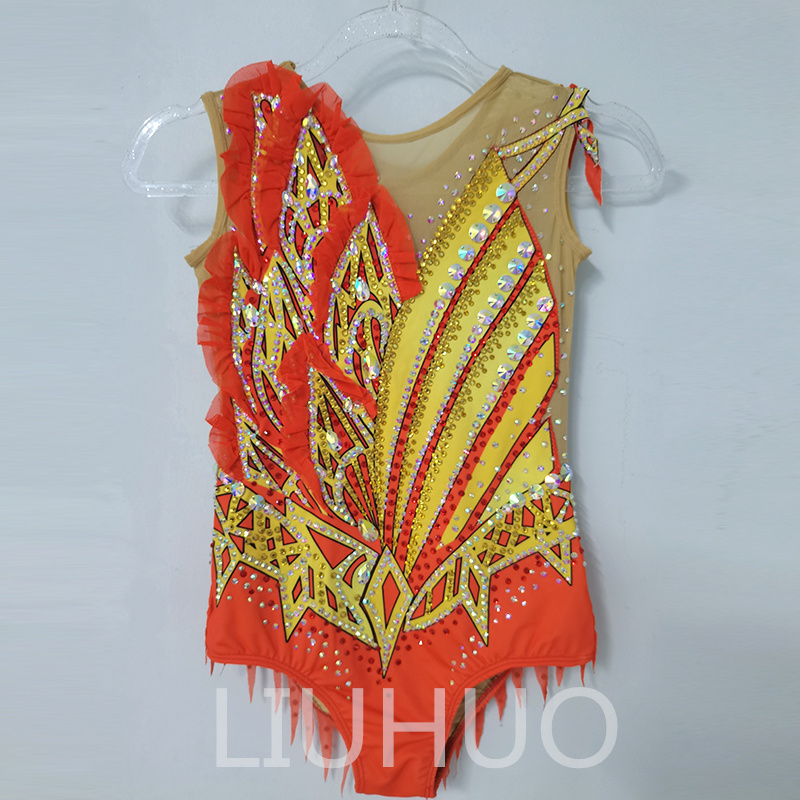 LIUHUO Rhythmic Gymnastics Leotards Artistics Professional Red