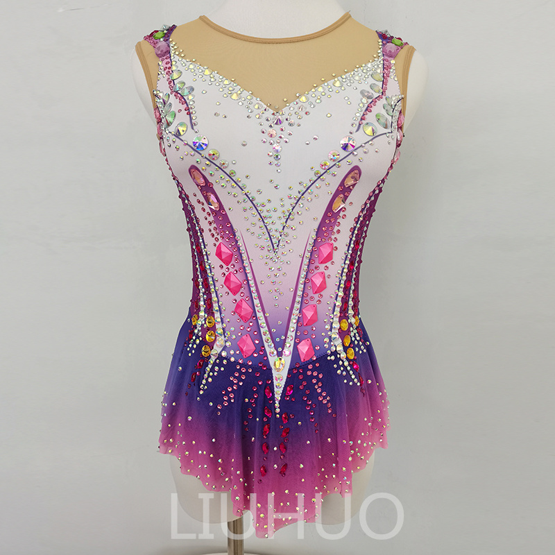 LIUHUO Rhythmic Gymnastics Leotards Artistics Professional Customize Colors Purple Gradient