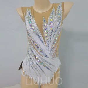 LIUHUO Rhythmic Gymnastics Leotards Artistics Professional Customize Colors White