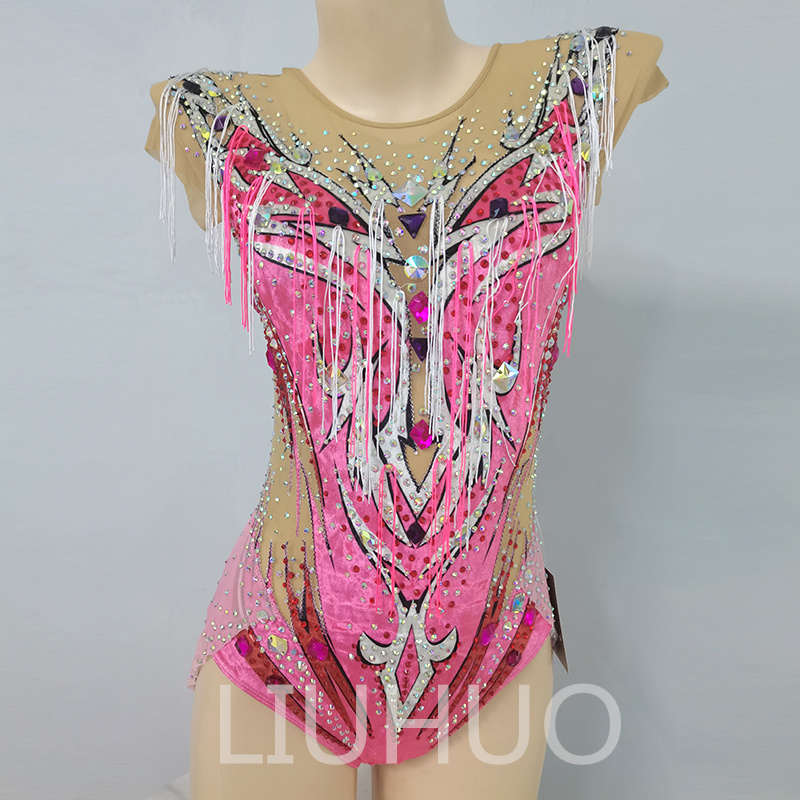 LIUHUO Rhythmic Gymnastics Leotards Artistics Professional Customize Colors Pink