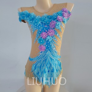 LIUHUO Rhythmic Gymnastics Leotards Artistics Professional Blue