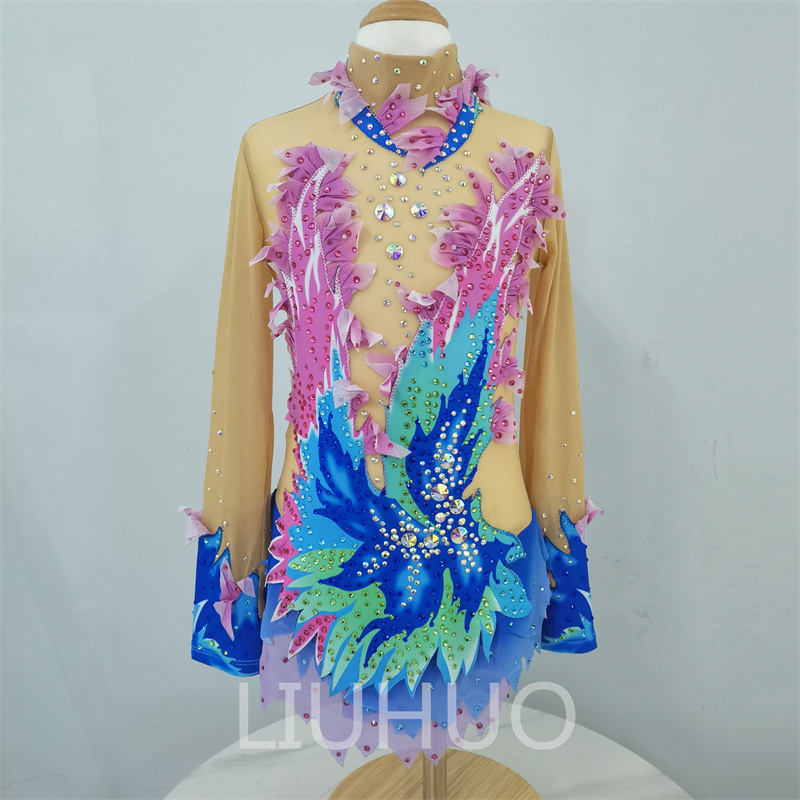 LIUHUO Rhythmic Gymnastics Leotards Artistics Professional Customize Colors Girls Competition Stage