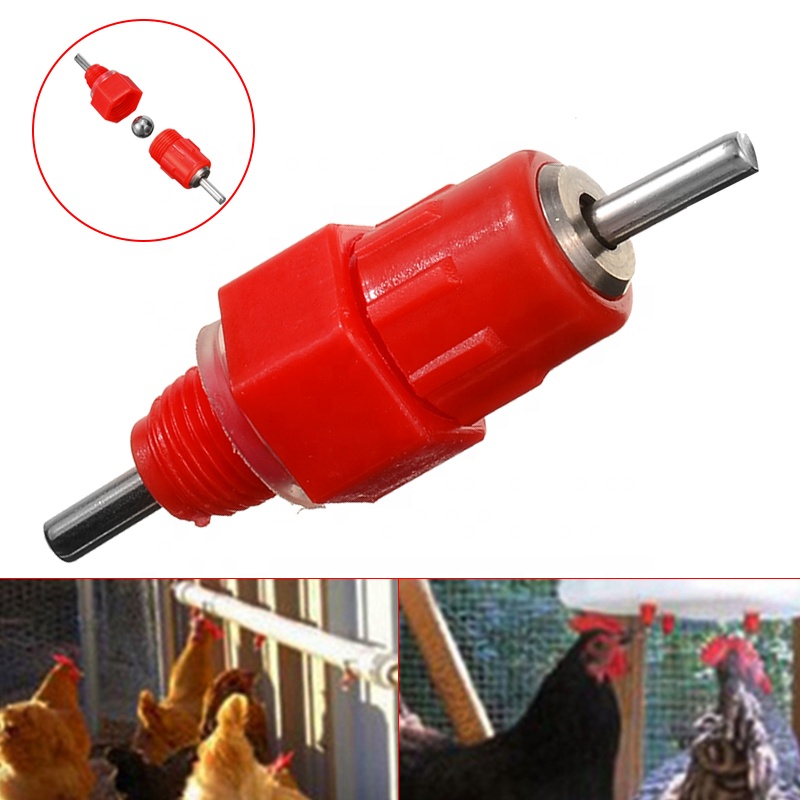 Chicken Duck Broiler Water Drinking Fountain Ball Valve Automatic Screw Type Watertight Poultry Farm Nipple Drinker