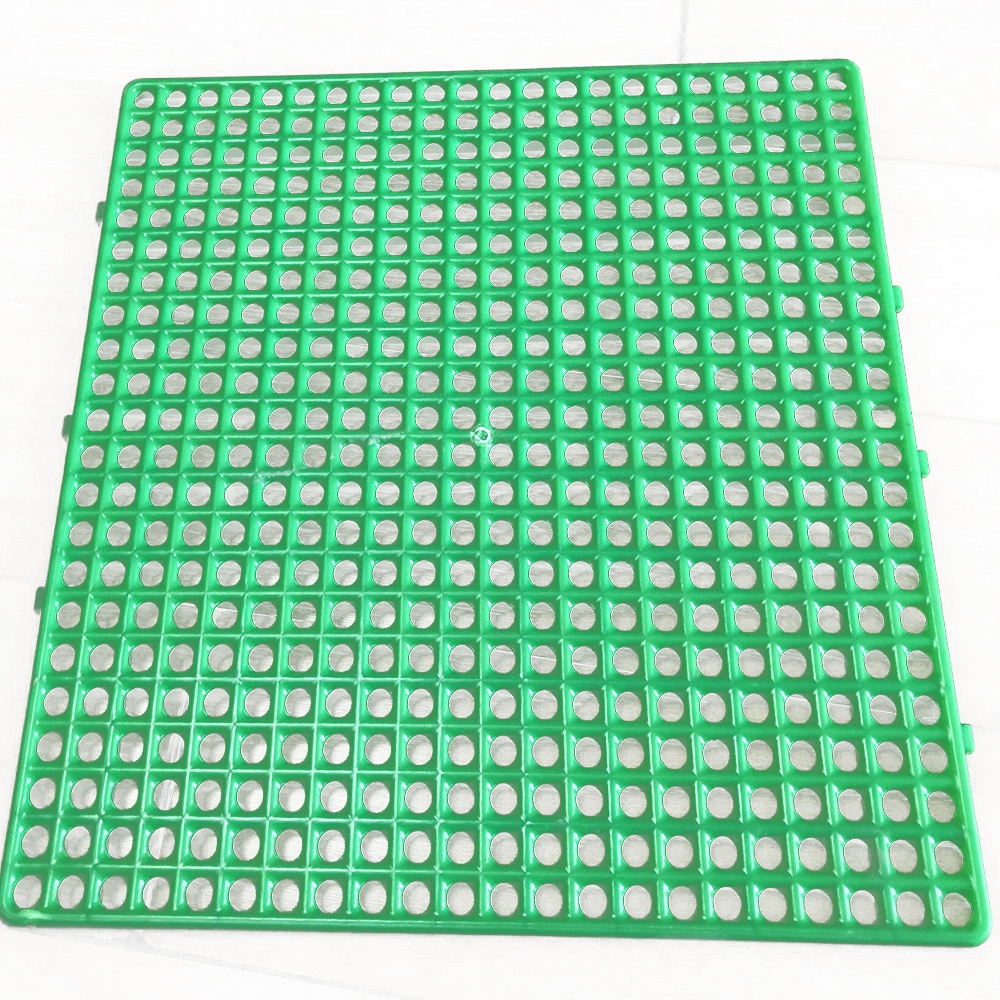 New PP 500*500mm green color rabbit slat floor eco-friendly good plastic floor for rabbits mats