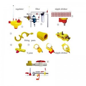 Poultry farm watering system chicken feeder and drinker for nipple drippers drinking equipment