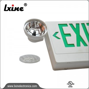Exit light with two spot lamps LX-7602G/R