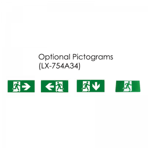 Led emergency exit signs with adjustable heads LX-754A34