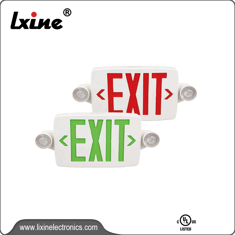 Exit sign emergency light with two led heads LX-757A12G/R