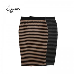 Women’s Striped Midi Wrap Skirt Short Buttock Skirt Slim Mature Sexy