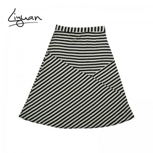 Women Skirt Plus Size Bottoms Striped midi pleated skirt