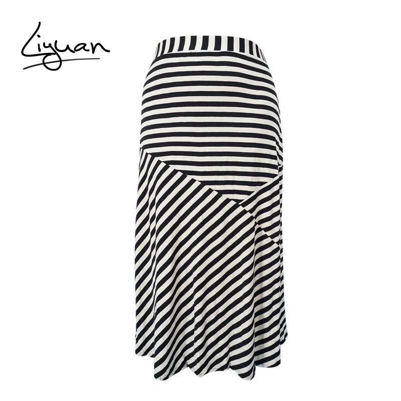 Women Skirt Plus Size Bottoms Striped midi pleated skirt Featured Image
