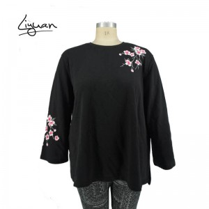 Long – sleeved Women’s tops with Cherry Blossom Embroidery Patterns