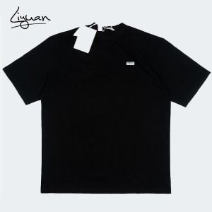 Men’s T shirt Black T-shirt English Alphabet Print with Cool Liyuan Print