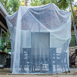 Utendørs terrasseparasoller, myggnetting, insektsikre nett