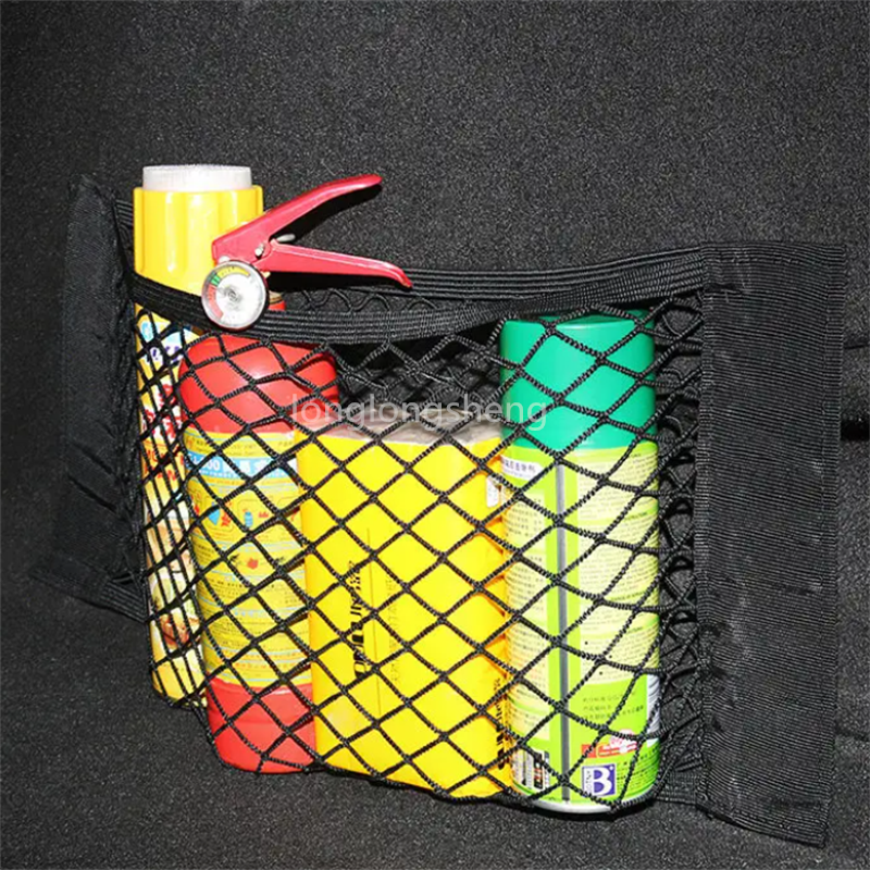Adjustable car boot organizer trunk cargo organizer nylon storage mesh net para sa car trunk
