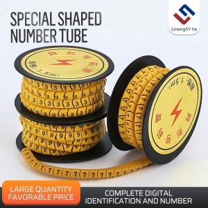 High Quality Ec-J Flat Cable Marker Number Yellow Cable Markers Cable Label  Ec-3 Electric Pvc Sleeve Marker Yellow Cable Identit