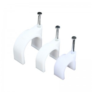 Electrical Plastic Circle Nail Cable Clips White Enhanced 4-16mm Fixable Wire Flat Cable Organizer Holder Nail Cable Clamp
