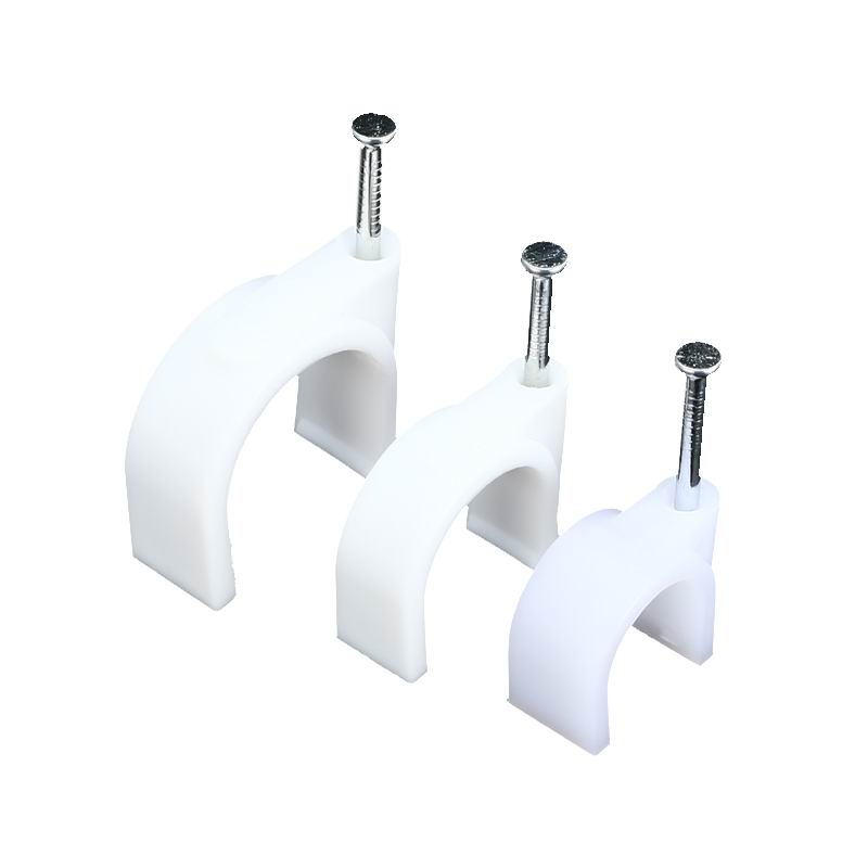 China Electrical Plastic Circle Nail Cable Clips White Enhanced 4-16mm  Fixable Wire Flat Cable Organizer Holder Nail Cable Clamp Manufacturer and  Exporter