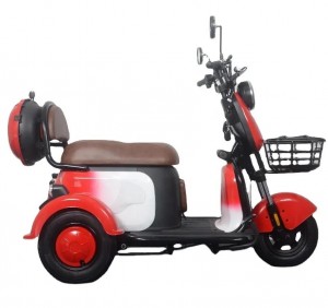 Triciclo eléctrico con cor degradada para dous adultos e un neno F3