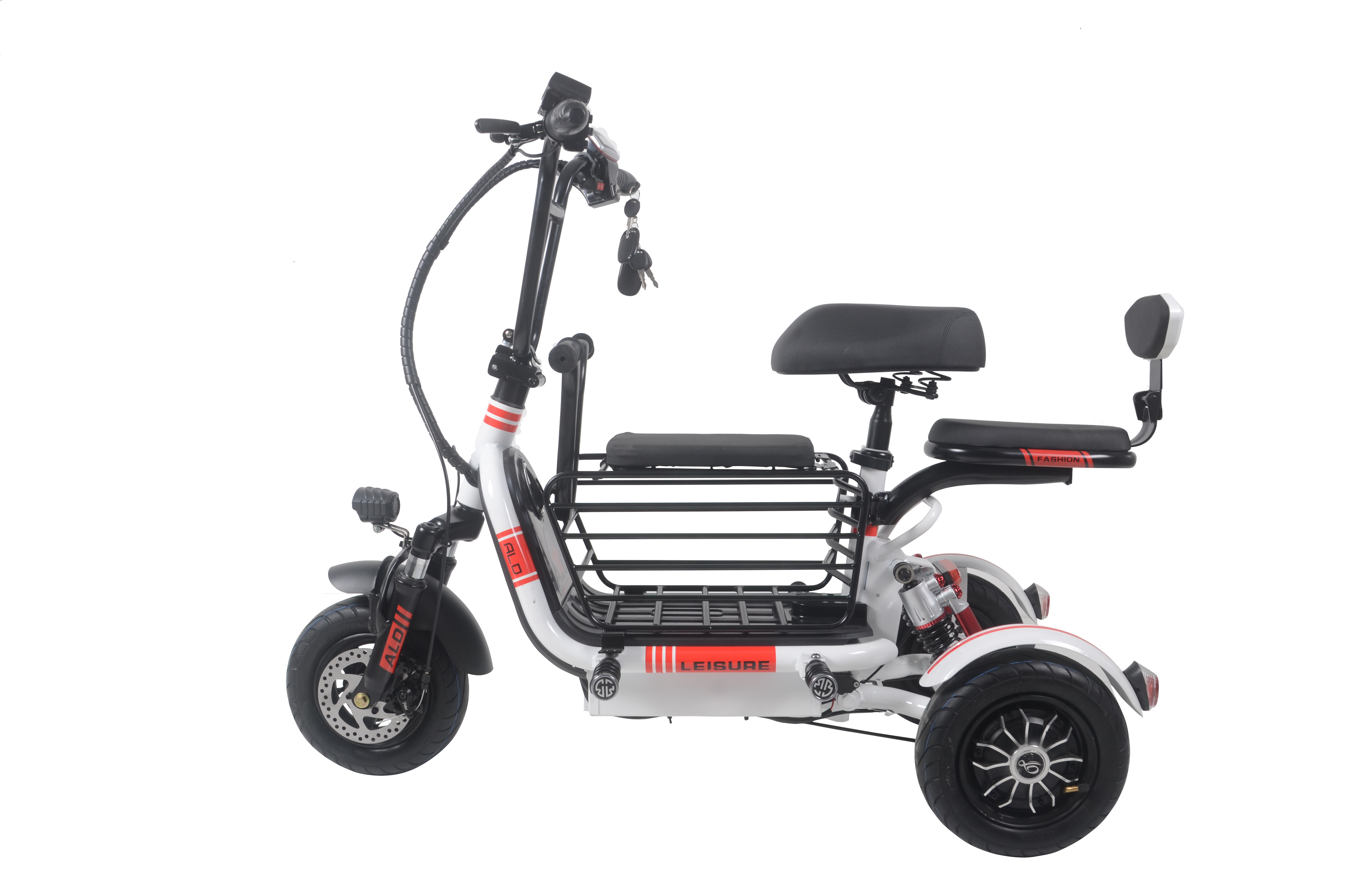 Visokoprodajni kvalitetni 48V električni tricikl za dvije osobe sa vakuumskom gumom i stražnjom bubanj kočnicom, električni skuter tricikl