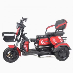 Добавувач на електричен трицикл со 3 седишта, прилагодлив мотор со 600w контролер со 12 цевки за возрасни и постари лица