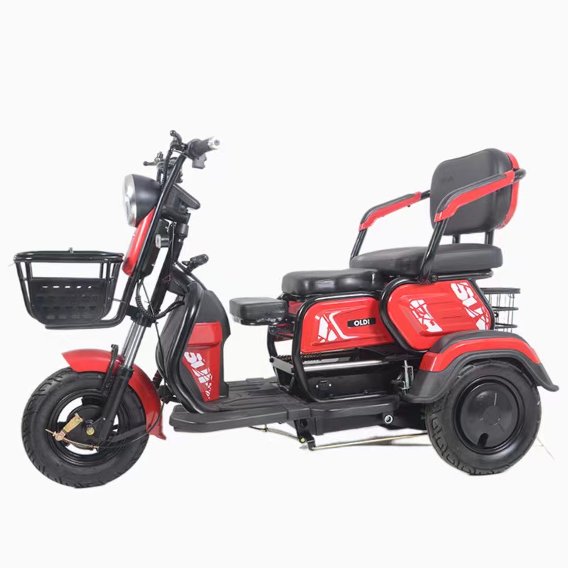 Triciclo eléctrico provedor de 3 asentos axustable 600w motor 12 tubos controlador para adultos e maiores