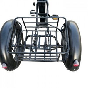 Posebej zasnovan trikolesni električni trikolesni skuter z veliko košaro za snežno polje