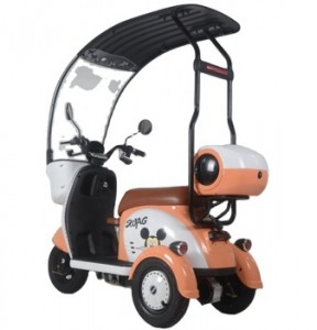 Triciclo eléctrico de tres rodas de deseño fácil de usar, scooter eléctrico con teito para o transporte diario