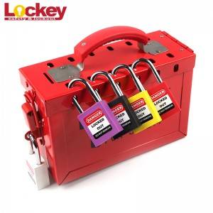 Factory making China Portable Steel Group Safety Lockout Box Kits