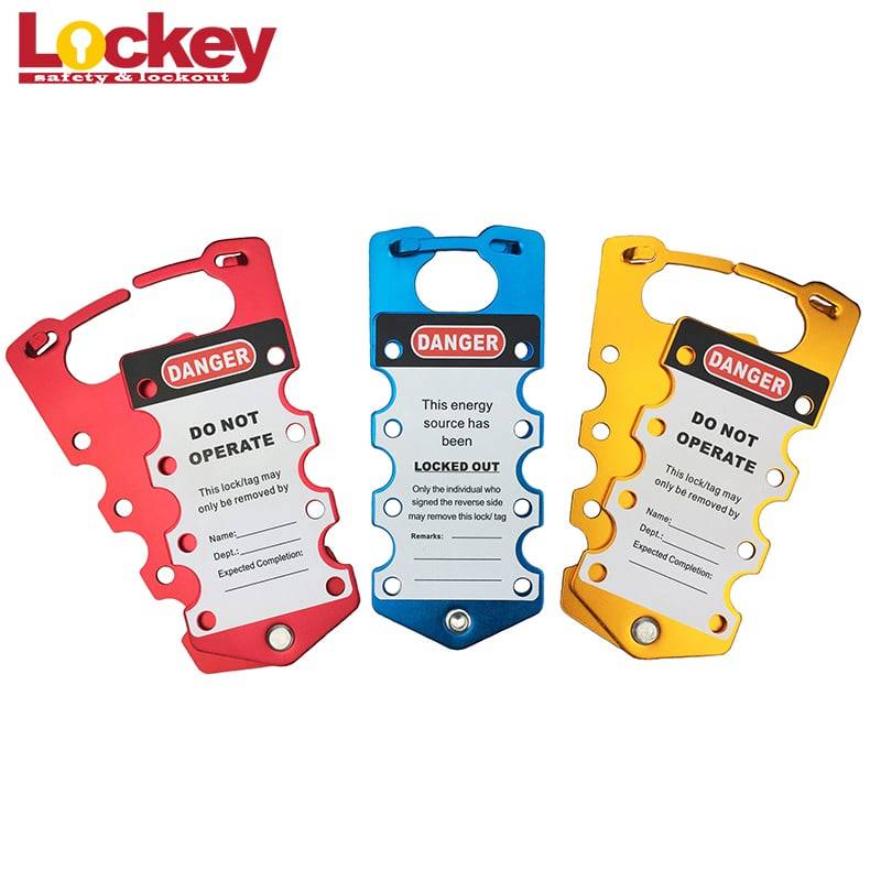 Safety Lockout Tagout Aluminum Alloy Labelled Group Lockout Hasps LAH03