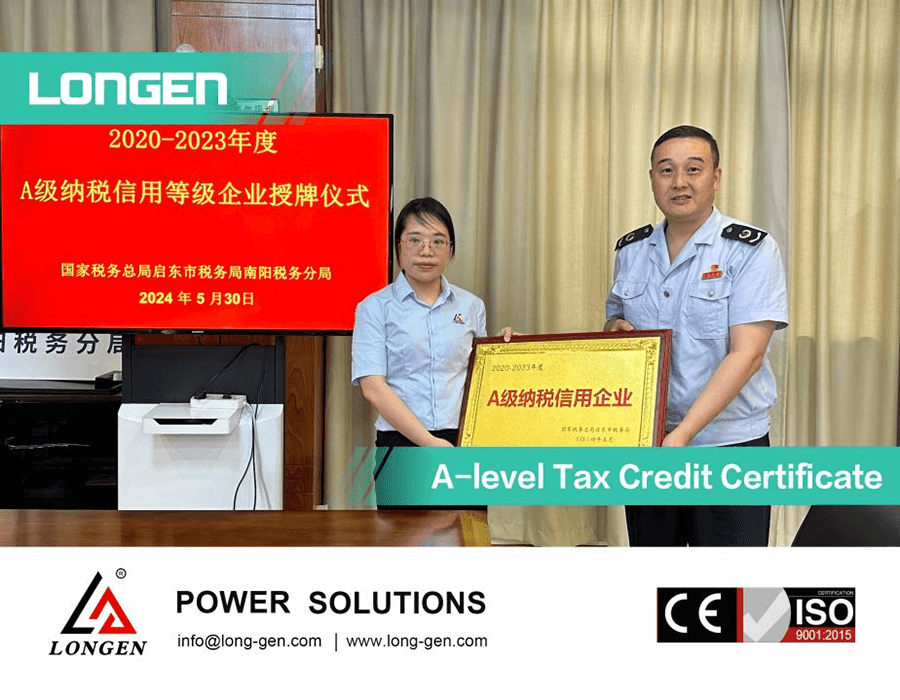 Longen Power won the honor of A-class tax credit enterprises for four consecutive years