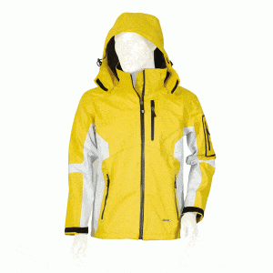 yellow outdoor raincoat Waterproof zipper adjustable hood all seam taped recycle quality OEM