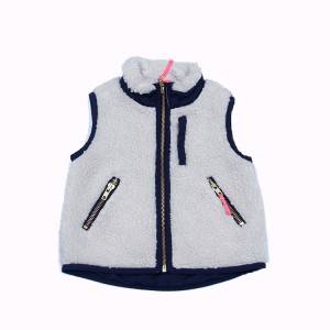 hot sell Wholesale OEM Fleece Sleeveless Jacket With Zip Chest Pocket Sherpa Vests