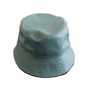 New Fashion lady Reversible Fisherman Caps Logo Custom PU shiny Bucket Hats OEKO quality