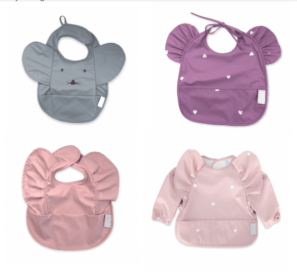 2021 Popular recycled waterproof baby bib with lacework