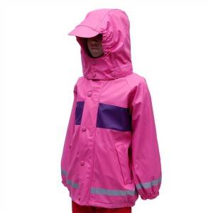 Waterproof Hooded Raincoat EN20471 meditativ sekirite jakèt ki enpèmeyab Lachin faktori