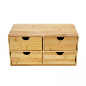 Bamboo Tabletop Storage Organization Box for Office Home