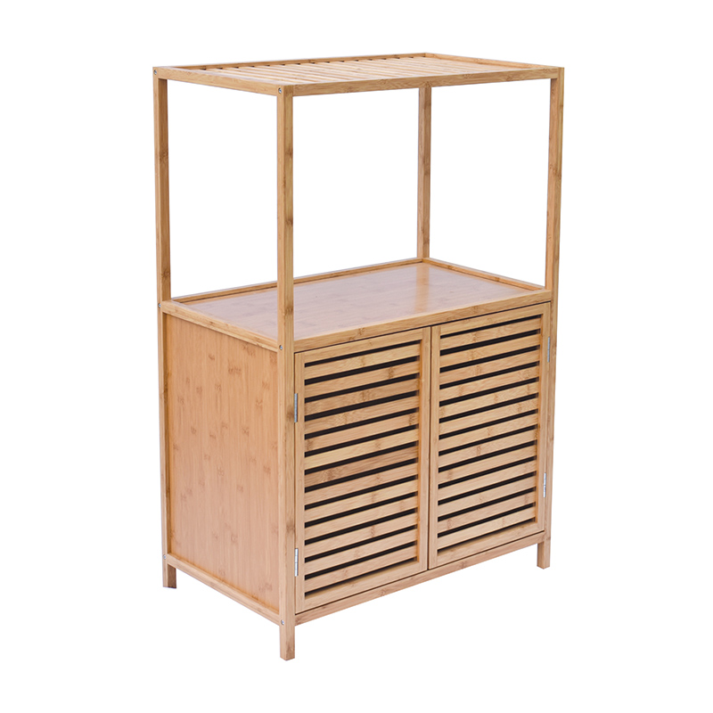 Bamboo storage cabinet with shelf