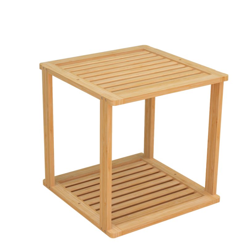 Stackable bamboo storage shelf organizer