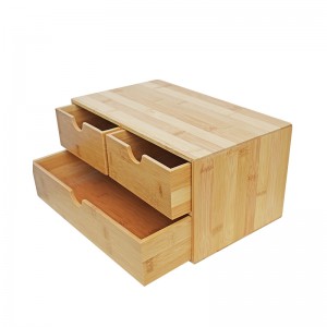 Bambukinė biuro ir namų darbastalio laikymo dėžutė