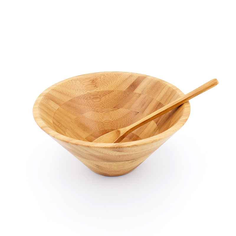 China Wholesale Bamboo Kids Bowls Manufacturers - Cone high quality natural bamboo salad snack bowl – Long Bamboo