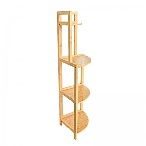 I-Multipurpose 4-Tier Corner Shelf Bamboo