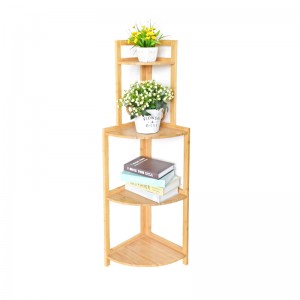 Multipurpose 4-Tier Corner Shelf Bamboo