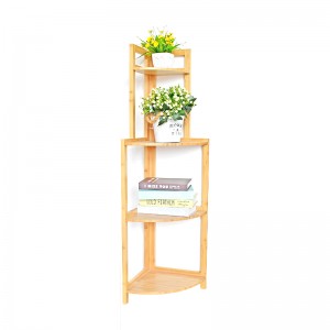 Multipurpose 4-Tier Corner Shelf Bamboo