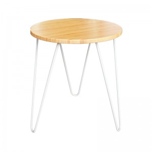 Wholesale Durable Modern Hairpin Leg Round Nature Bamboo Coffe Table